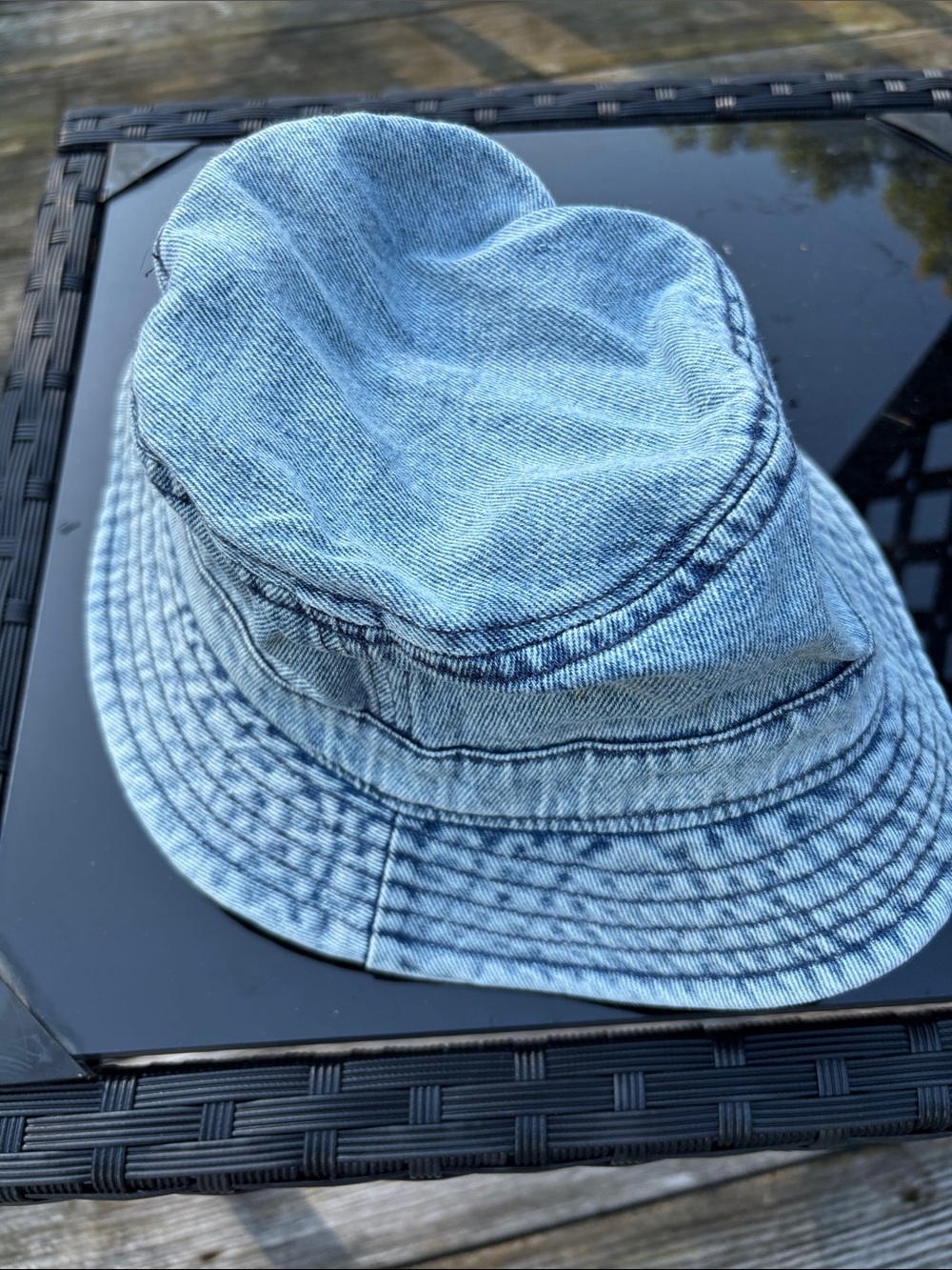 Denim Blue Bucket Hat - Casual Accessory